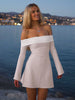 Off Shoulder Long Sleeves Slim Mini Dress Women's Sexy Elegant Outfit Prom Birthday Party Clubwear Spring Dress