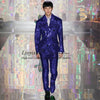 Shiny Sequins Men Suits Double Breasted Wedding Groom Tuxedos 2 Pieces Sets Male Prom Blazers Slim Fit Terno Masculinos Completo