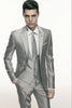Silver Grey Satin wedding Men Suit  Formal Skinny Stylish Male Blazer Party Custom Tuxedo 3 Piece Vestidos mens suits