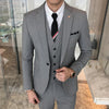 Slim Fit Business Men Suits for Dinner 3 Pieces British Style Wedding Groom Tuxedo Male  Jacket Vest with Pants
