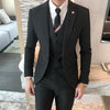 Slim Fit Business Men Suits for Dinner 3 Pieces British Style Wedding Groom Tuxedo Male  Jacket Vest with Pants