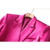 Smooth Satin Fabric Fusicha 3PCS Blazer Suit  Elegant Street Mini Skirt Women Quality Clothing