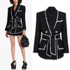 Spring And Autumn  High-end Women Tweed Waist Thin Foreign Trade Women's Suit Shorts Suit Women's Casual Blazers