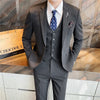 Suit Suit Men's Three-piece  Korean Version Slim Business Casual Small Suit Jacket Groom's Wedding Dress Men Suit