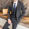 Suit Suit Men's Three-piece  Korean Version Slim Business Casual Small Suit Jacket Groom's Wedding Dress Men Suit