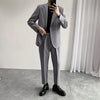 Suits (jacket+pant) Men Korean Streetwear  Slim Suits Blazer Elastic Waist Pant Male Business Casual Suits Jacket Pant
