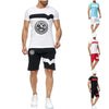 Summer Men's Suit  Casual Sportswear Suit Ural Motorcycles Printed Short Sleeve Cotton T-shirt + Shorts 2-piece Set