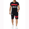 Summer Men's Suit  Casual Sportswear Suit Ural Motorcycles Printed Short Sleeve Cotton T-shirt + Shorts 2-piece Set