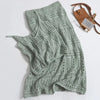 Summer Sexy Hollow Out Knitted Beach Two Pieces Suits Women Sling Short Camis + Elastic Waist Skirts   Casual Suit