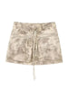 TRAF Women  Printed Crop Bomber Jacket Coat And High Elastic Waist Drawstring Mini Skirt Female Two Piece Sets Mujer