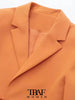 TRAF Women  With Tied Cropped Blazer Coat Vintage Long Sleeve Female Outerwear Chic Veste Femme