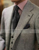 Tweed Houndstooth Wales Check 3 Pcs Blazer With Pants Set Men Suits Business Work Wear Notch Lapel Wedding Formal Tuxedo 2023