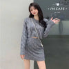 Two Piece OF Pullover Autumn/Winter Knitted Sweater Set Pure Desire Short Sweater Sexy Spicy Girl Arm Wrap Skirt Sweater Female