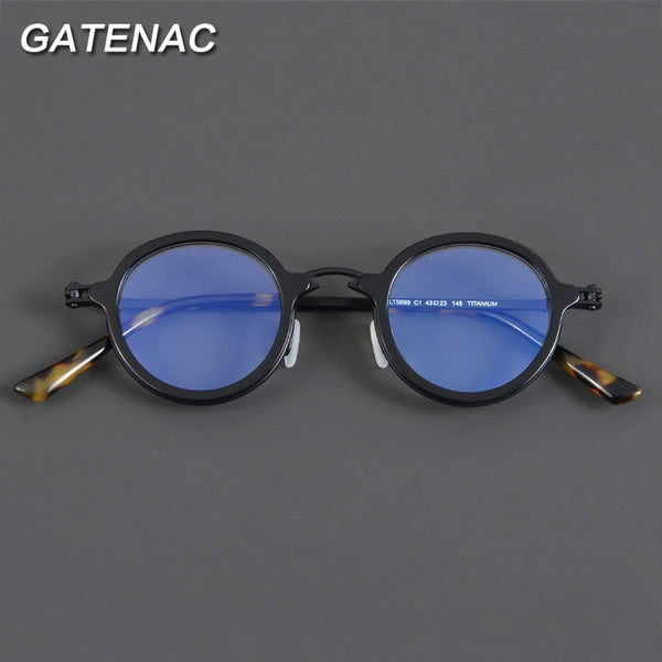 Vintage Acetate Eyeglasses Frame Men Round Myopia Prescription Optical Glasses Women Retro Luxury Brand Glasses Frame Eyewear