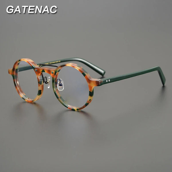 Vintage Acetate Glasses Frame Men Round Prescription Myopia Optical Eyeglasses Women 2022   Retro Luxury Spectacles Eyewear