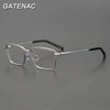 Vintage Pure Titanium Eyeglasses Frame Men Square Prescription Optical Myopia Glasses Frame Women 2022   Luxury Brand Eyewear