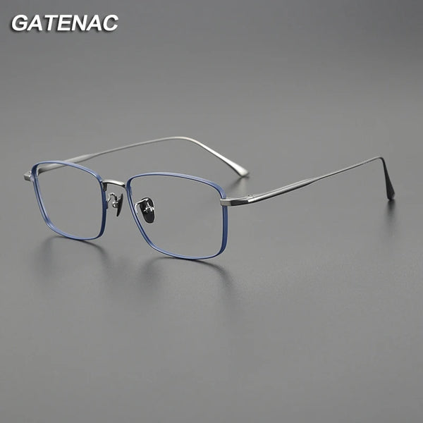 Vintage Pure Titanium Eyeglasses Frame Men Square Ultra Light Prescription Myopia Glasses Frame Male  Luxury Brand Eyewear