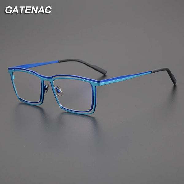 Vintage Pure Titanium Glasses Frame Men Square    Myopia Prescription Eyeglasses Frame Women Retro Luxury Brand Eyewear