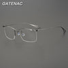 Vintage Titanium Glasses Frame Men Square Half Frame Prescription Myopia Optical Eyeglasses Frame Women Luxury Brand Eyewear