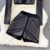 WIGADFHK Autumn  Suit   Women's Short Cardigan Top Two-piece Hot Rhinestone High Waist Shorts