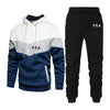 WTF World Taekwondo Federation  Men's  Long Sleeves Splicing Hoodie Print Harajuku Casual Tracksuit Pants 2 Pieces Suits