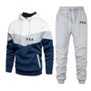 WTF World Taekwondo Federation  Men's  Long Sleeves Splicing Hoodie Print Harajuku Casual Tracksuit Pants 2 Pieces Suits