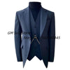 Wedding Men Suit 3-Piece Peaked Lapel One Button Tuxedo Slim Fit Premium Dinner Jacket Vest Pants Set