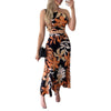 Women Short Tank Top 2 Piece Skirt Set Sexy Print Sleeveless Off Shoulder Tube Top Long Skirt Summer Outfits Beachwear Suit Y2k