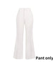 Women White Formal Business Blazer Suit Sets Elagant 6 Buttons Jacket Knee Length Skirts Wide Leg Pants Suits Casual Office Work