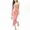 Women's Elegant Sweetheart Dress Summer Hundred Rustic Style Sexy Mesh Tie Waist Lace Halter Skirt