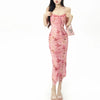 Women's Elegant Sweetheart Dress Summer Hundred Rustic Style Sexy Mesh Tie Waist Lace Halter Skirt