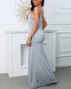 Women's HALF print V-neck strap sexy dress