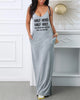 Women's HALF print V-neck strap sexy dress