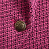 XEASY  Tweed Women Vintage Rose Red Plaid Long Sleeve Office Lady Blazer Female Double Breasted Streetweaer Jacket Short Top