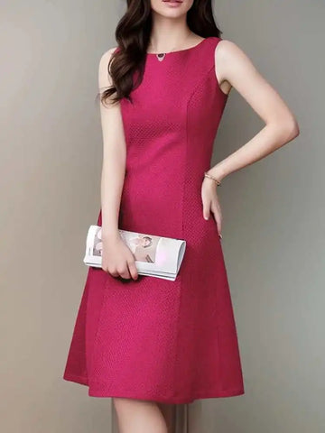 ZANZEA Sexy Boat Neck Sleeveless Dress Women Textured Fabric Tank Sundress Elegant Waisted Party Vestidos 2024 Summer Short Robe