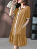 ZANZEA Women 2024 Summer Casual Vestido Short Sleeve Shirtdress Loose Lapel Mini Dress Colored Buttons Ruffled Hem Robes