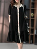 ZANZEA Women 2024 Summer Casual Vestido Short Sleeve Shirtdress Loose Lapel Mini Dress Colored Buttons Ruffled Hem Robes