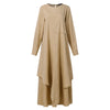 ZANZEA Women Autumn Vintage Long Sleeve Dubai Sundress Turkey Abaya Hijab Muslim Dress Casual Islamic Clothing Marocain Robe
