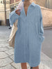 ZANZEA Women Denim Shirt Dress Elegant Lapel Neck Long Sleeve Vestidos Solid Casual Party Dress 2024 Summer Holiday Female Robe