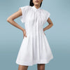 ZANZEA Women Elegant Dress Streetwear Pleated Mini Dress Turn Down Collar Short Sleeve Shirtdress Summer Casual Vestidos