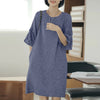 ZANZEA Women Half Flared Sleeve Sundress 2024 Summer Round Neck Loose Knee-length Vestidos Solid Holiday Pocket Dresses Oversize