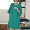 ZANZEA Women Half Flared Sleeve Sundress 2024 Summer Round Neck Loose Knee-length Vestidos Solid Holiday Pocket Dresses Oversize