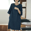 ZANZEA Women Half Flared Sleeve Sundress 2024 Summer Round Neck Loose Knee-length Vestidos Solid Holiday Pocket Dresses Oversize