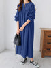 ZANZEA Women Solid Oversized Dress Long Sleeve Long Vestidos 2024 Spring Pleating Robe Casual Dropped Shoulder Dresses