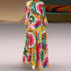 ZANZEA Women Summer Bohemian Sundress Holiday Floral Vestidos Casual Long Sleeve V Neck Printed Long Dress Robe Femme Kaftan