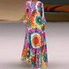 ZANZEA Women Summer Bohemian Sundress Holiday Floral Vestidos Casual Long Sleeve V Neck Printed Long Dress Robe Femme Kaftan