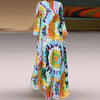 ZANZEA Women Summer Bohemian Sundress Holiday Floral Vestidos Casual Long Sleeve V Neck Printed Long Dress Robe Femme Kaftan