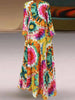 ZANZEA Women Summer Bohemian Sundress Holiday Floral Vestidos Casual Long Sleeve V Neck Printed Long Dress Robe Femme Kaftan