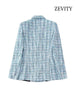 ZEVITY Women  Tweed Double Breasted Blazer Coat And High Waist Zipper Fly Shorts Female Two Piece Sets Mujer