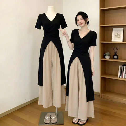 Plus Size Women's Summer Two-Piece Set